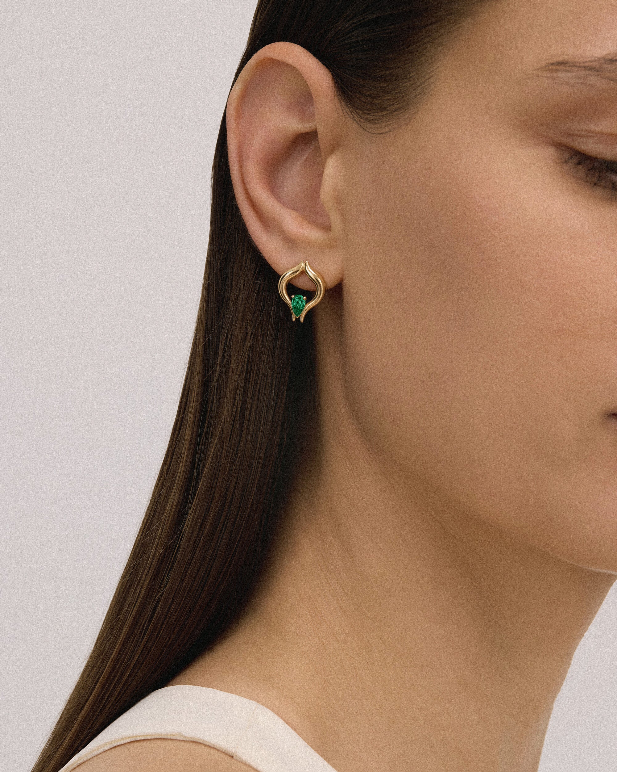 Boucles D'Oreilles Eboris Twin Emeraudes