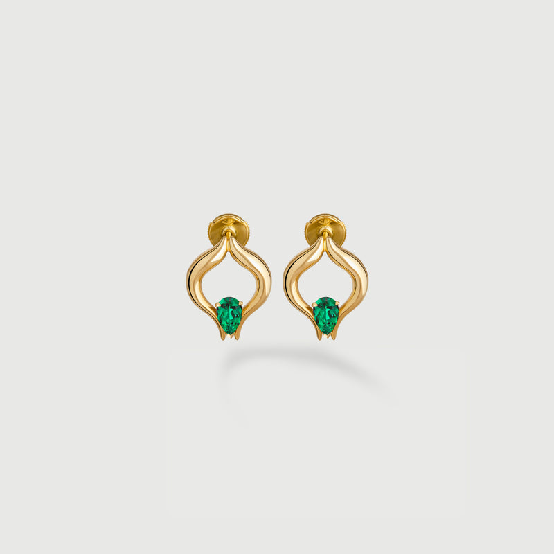 Boucles D'Oreilles Eboris Twin Emeraudes
