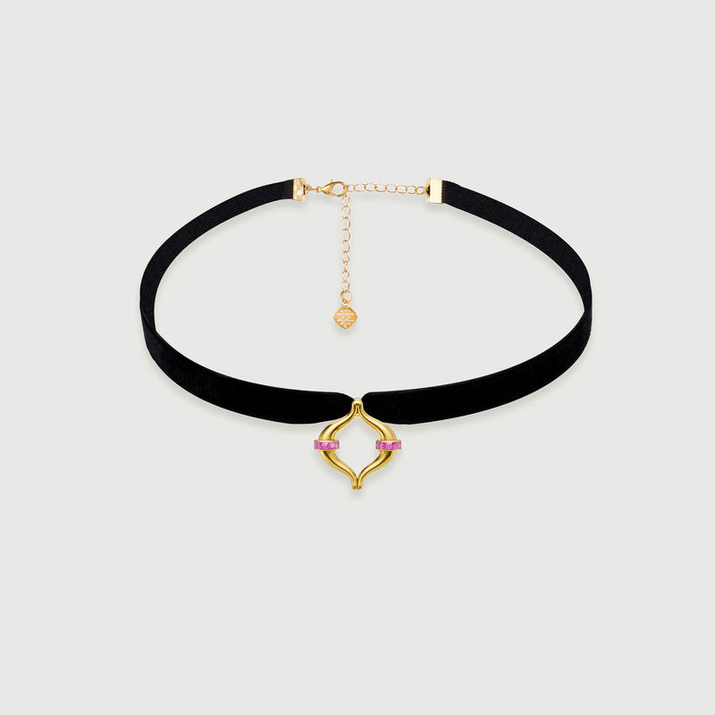 Collier Eboris Link Maxi Velvet Saphirs Roses